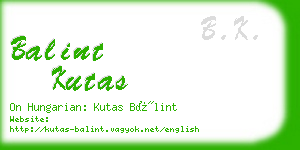 balint kutas business card